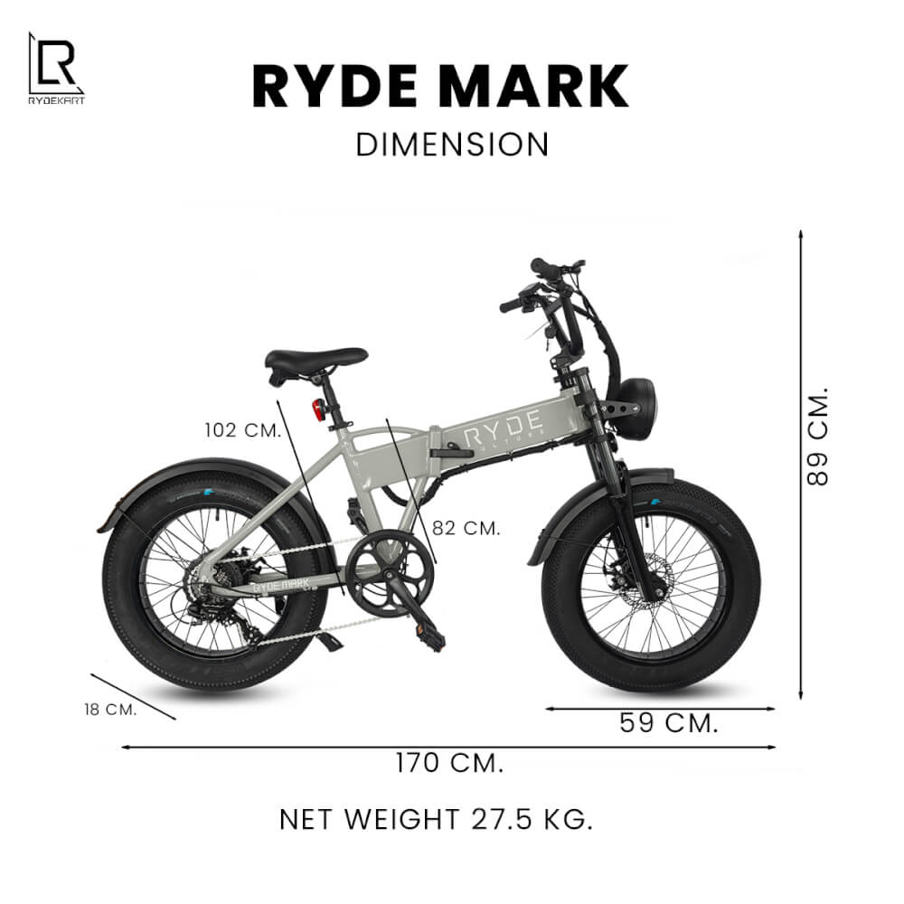 จักรยานไฟฟ้า Rydekart รุ่น Ryde Mark - สีเทา_1